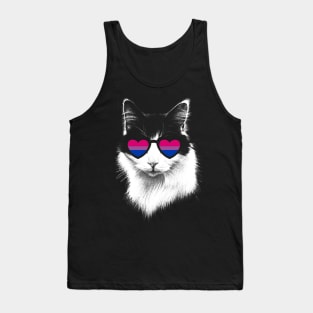 Bisexual Pride Flag Cat Sunglasses Tank Top